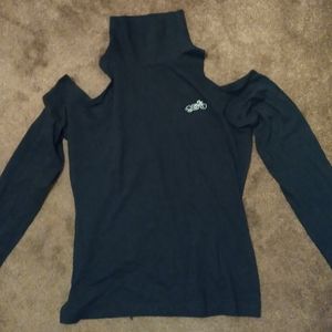 Black cold shoulder long sleeve shirt....